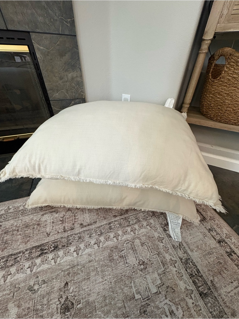 Casaluna Fringe Accent Floor Pillow - Beige